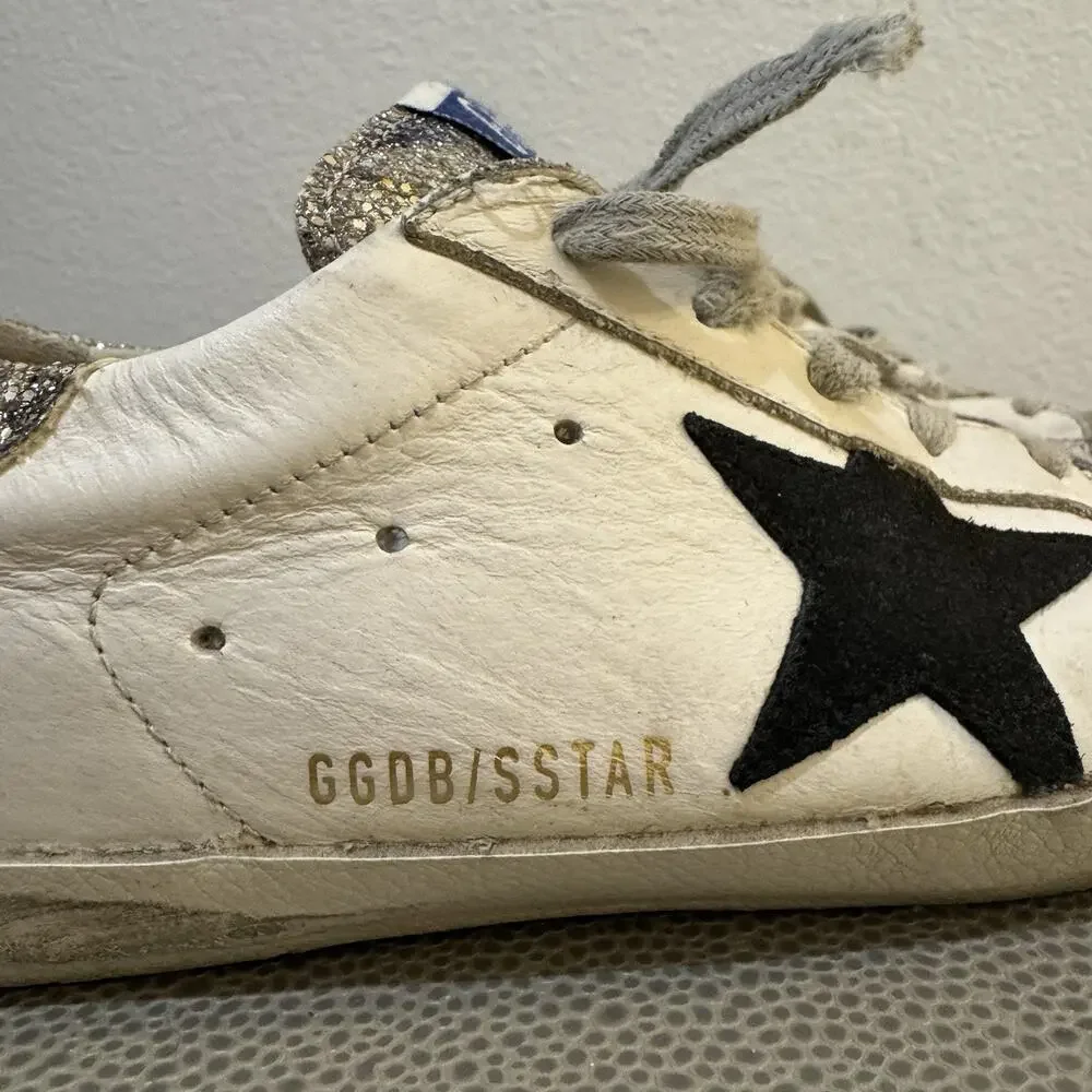Golden Goose Super-Star Sneakers Glitter Toe Size 38 Italy